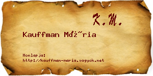 Kauffman Mária névjegykártya